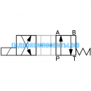 Двухпозиционный гидрораспределитель, схема 0630/2-1630/2 (574 по ГОСТ)